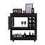 Chariot-bar moderne, panneau inférieur, six casiers à bouteilles, une armoire - noir-1365691914
