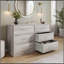 Commode 6 tiroirs avec grands tiroirs en tissu, gris-129590139