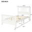 Lit plateforme simple en bois blanc avec tête de lit Sparkling