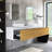 72" Wall Mounted Bathroom Vanity With White Solid Surface Top