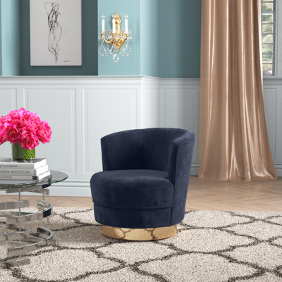 Chaise d'appoint pivotante en velours Shebaka