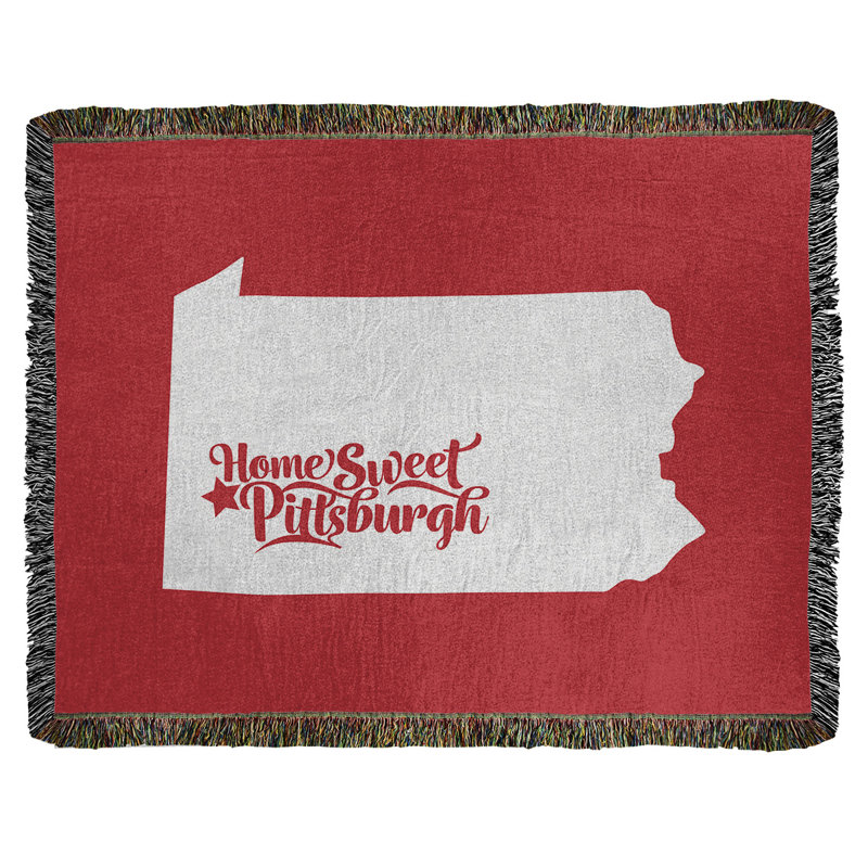 Jeté en coton tissé pittsburgh pennsylvanie, l 37 po x L 52 po, Rouge