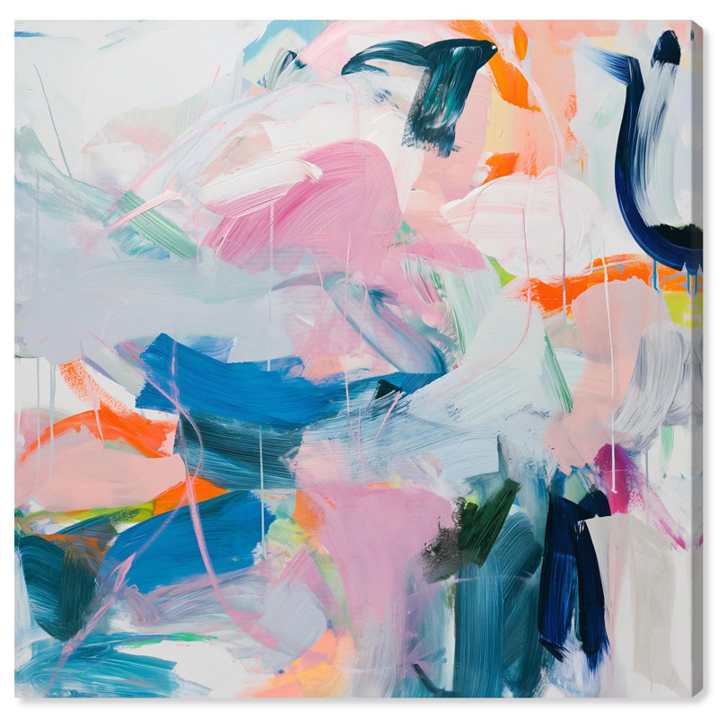 Enigma Abstract Colorful 12" x 12" Wrapped Canvas Art
