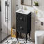 Ensemble de meuble-lavabo 24 po avec lavabo en céramique, armoire de rangement moderne avec 2 tiroirs et cadre en bois massif
