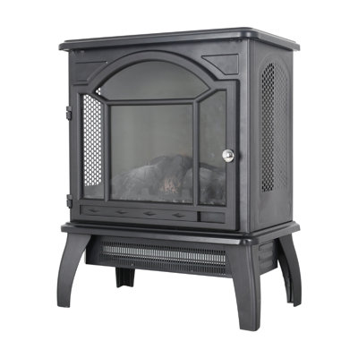 Electric Infrared Quartz Fireplace 18 Inch Stove - 3D Flame Effect, 1500W Heat, 5000 /H, Remote, Portable, Safe, Adjustable Heating Construction