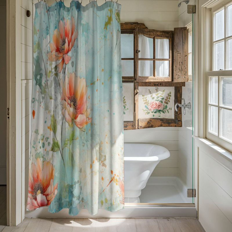 Rough Garden - Rideau de douche Premium, H 74 po x l 71 po