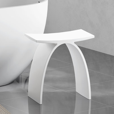 Tabouret de salle de bain pour douche à l'intérieur - Tabouret de douche en résine de pierre d'une capacité de 420 lb, banc imperméable pour baignoire, siège moderne à surface solide