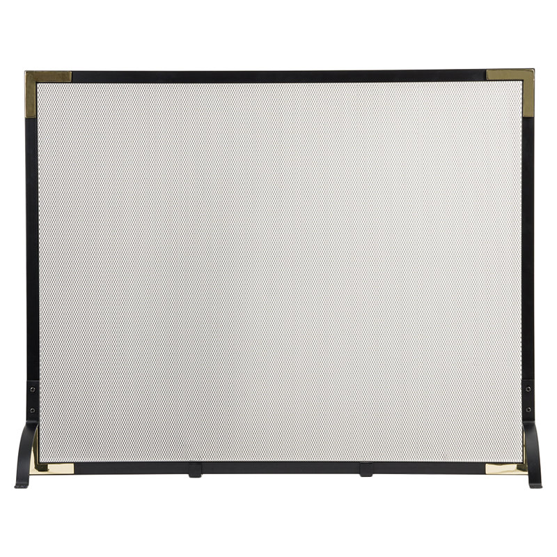 Modern Ember Cecilia Mesh Fireplace Screen with Durable Single Panel, Steel Frame
