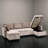 112" U-shaped Pull-Out Sleeper Sectional Sofa Bed with Storage-1641638202