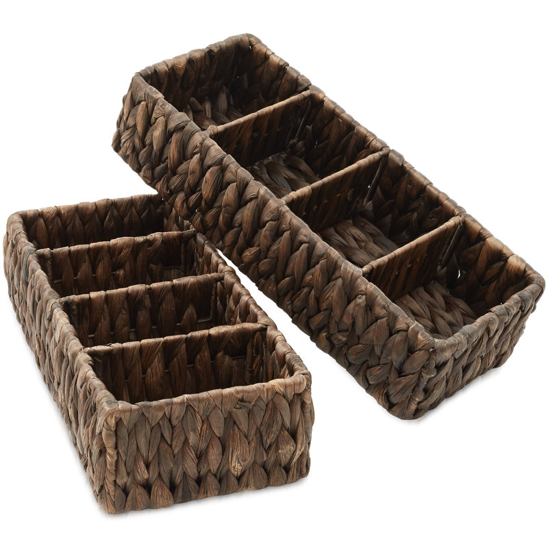 Casafield Seagrass Decorative Basket, Dark Brown