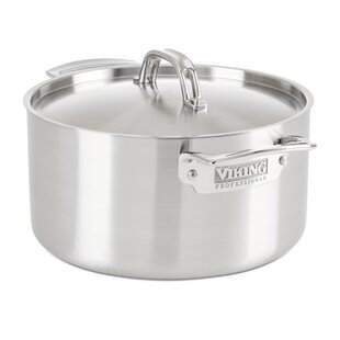 3L/3.17qt Non-stick Pot Stainless Steel Stock Pot with Lid + Steaming Rack