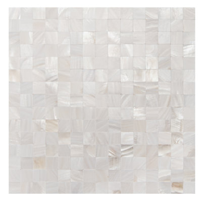 11.8" x 11.8" Peel & Stick Seashell Mosaic Tile,Natural Mother of Peral Tile for Kitchen Backsplash,Pack of 6