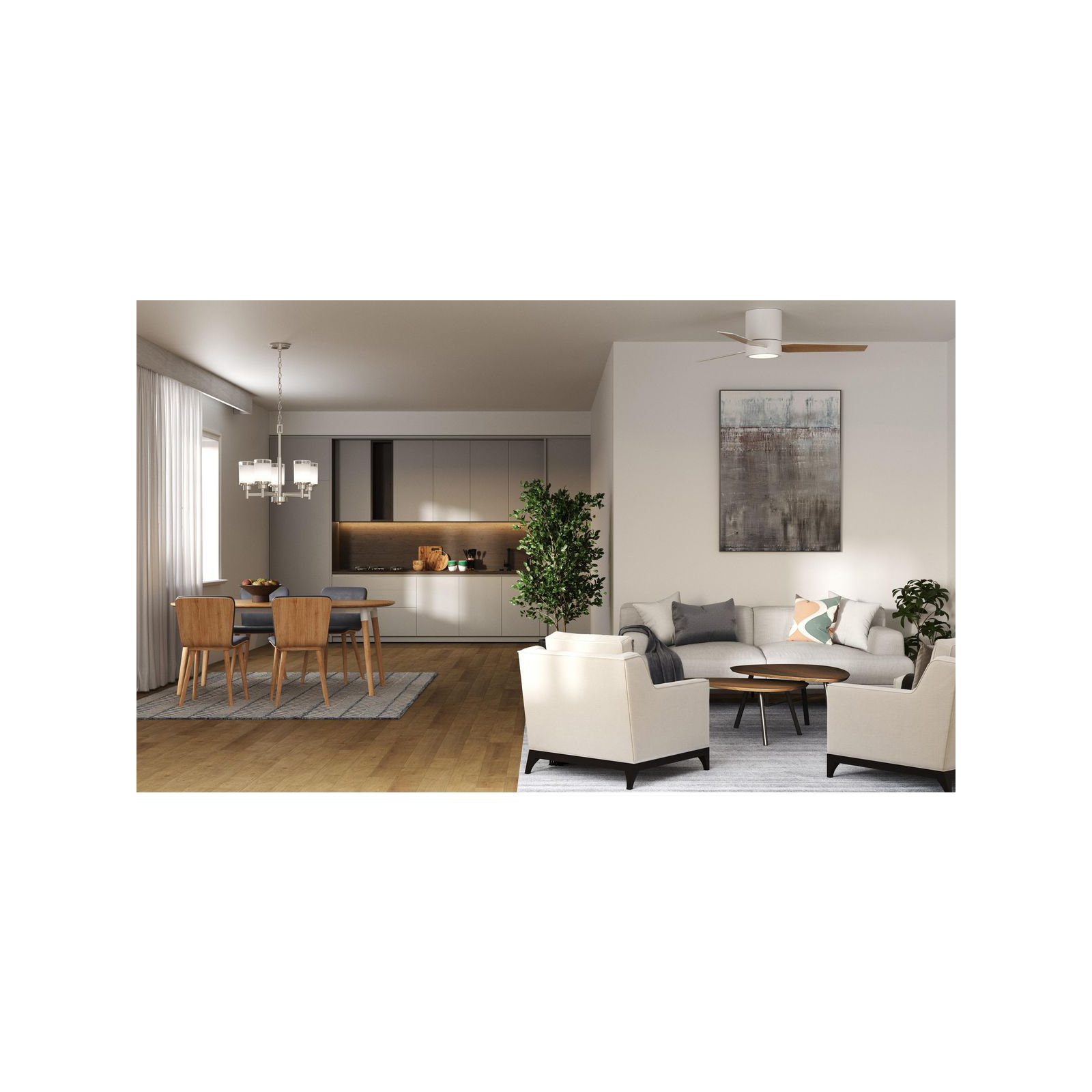 Reyka 44'' 3 Blade Ceiling Fan with LED Light Kit, Satin White