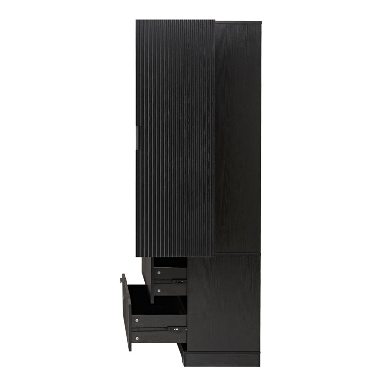 72" Modern Fluted Kitchen Pantry Cabinet With 2 Large Drawers & 8-Door Spice Rack, Freestanding Storage Organizer For Bathroom, Dining Room, Office, Entryway, Bathroom Storage