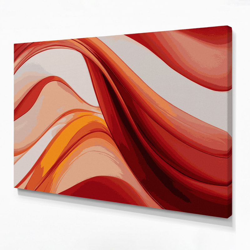 «Gradient Abstract 5», art mural sur toile rouge, H 11 po x l 14 po