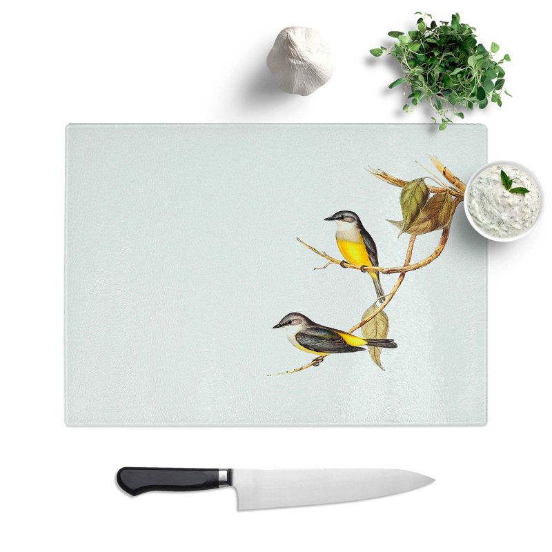 Glass Grey-Breasted Robin by Elizabeth Gould Chopping Board, 39 cm W x 28.5 cm L