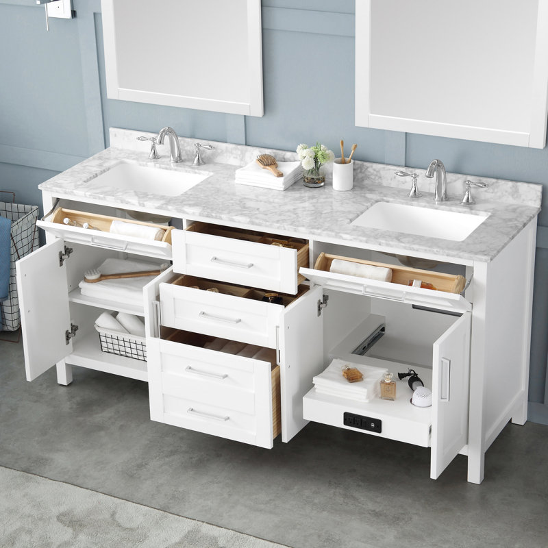 Meuble-lavabo double Tahoe, Blanc