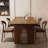 Retro Nut-Brown Rectangular Solid Wood Dining Table-1405766718