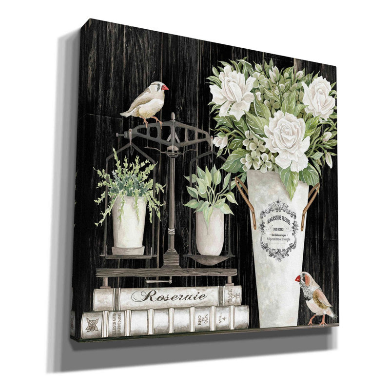 «Roses and Scales» par Cindy Jacobs - peinture sur toile tendue, L 37 po x H 37 po x P 1,5 po