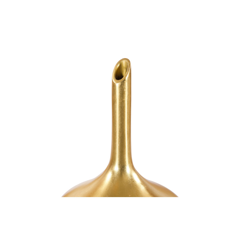 Vase de table en résine Julian, Feuille d’or
