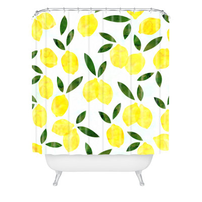 Rideau de douche simple hello sayang citron chute