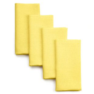 Serviettes d'angle en lin D'Moksha Homes (Ensemble de 4)