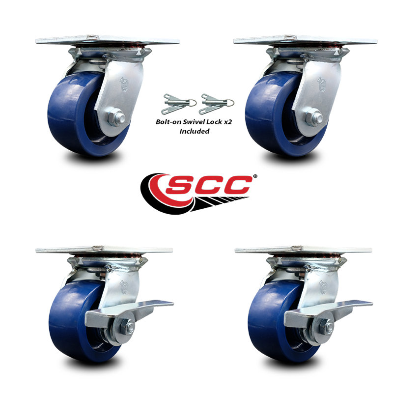 4 Piece Solid Poly Caster Set