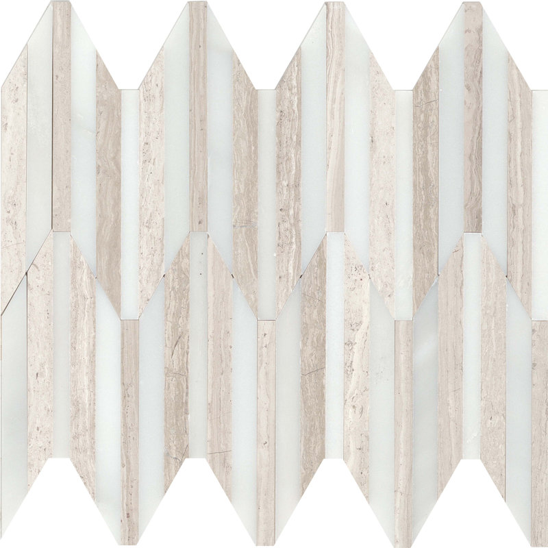 Bizou™ 10 x 12 in. Marble Decorative Accent Tile, White/Cream