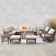 Evart 10-Person Outdoor Wicker Patio Set with Fire Pit Table & Swivel Chairs