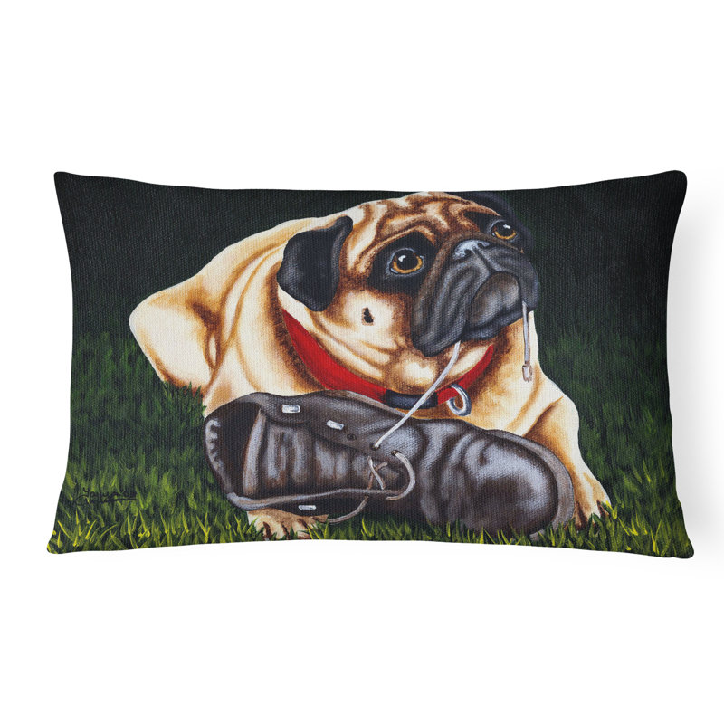  Coussin décoratif intérieur / extérieur en tissu Cluster Buster the Pug