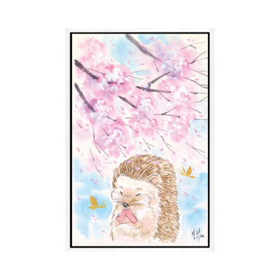 Cherry Blossom Wishes Hedgehog by Martin Hsu - Print on Canvas