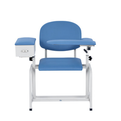 500 lbs. Adjustable Antimicrobial Bariatric Padded Phlebotomy Blood Drawing Chair with Drawer by Viva Comfort