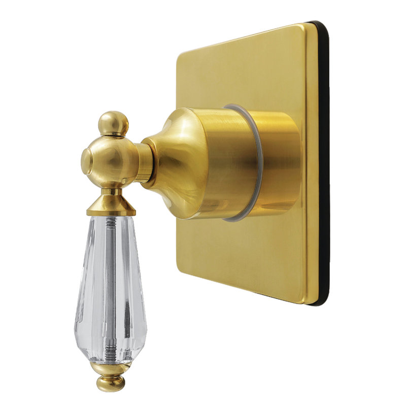 Kingston Brass Willshire Single-Handle Wall Mount Six-Way Diverter Valve with Trim Kit, Brushed Brass