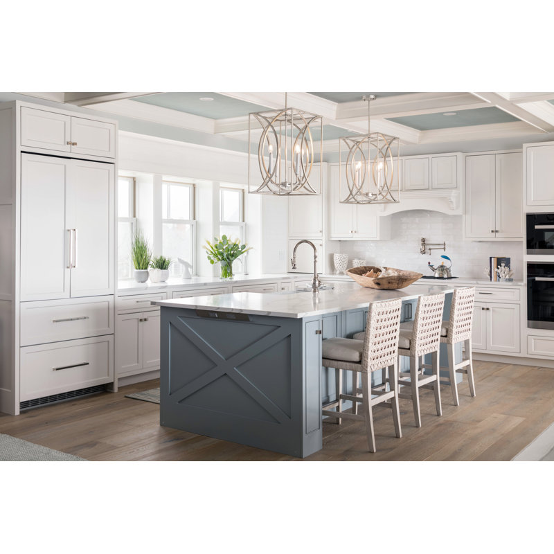 Society Hill 4 - Light Chandelier, Antique Silver Leaf