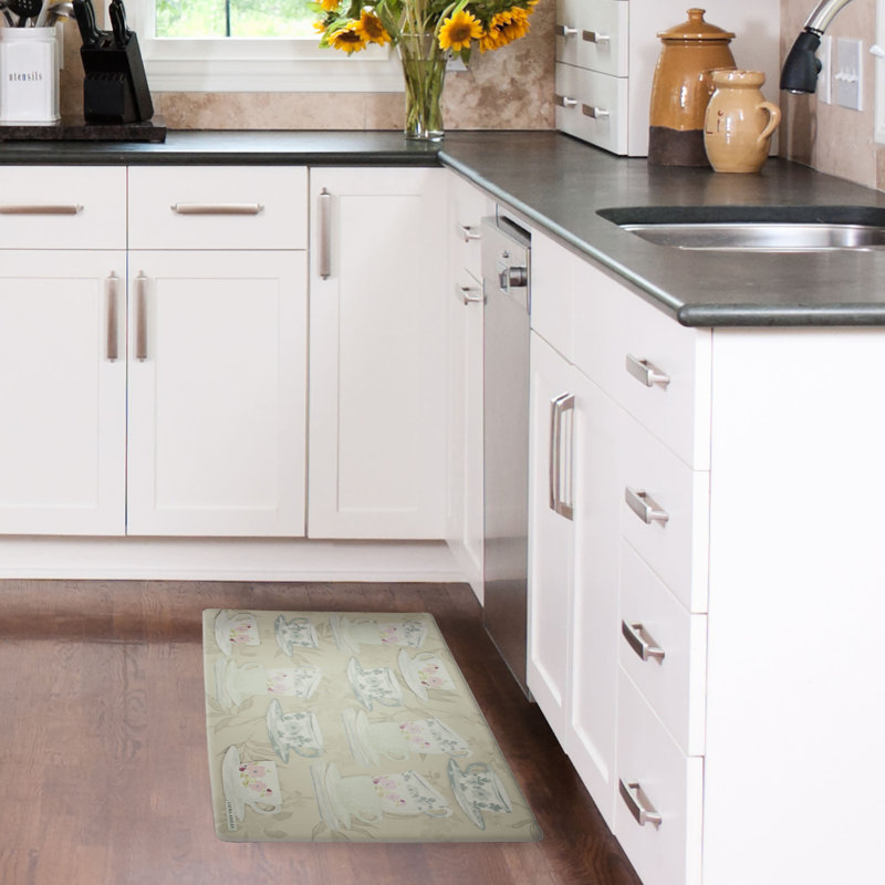 Tapis de cuisine anti-fatigue Tea Party, Taupe