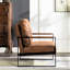 Chaise d'appoint Mid-Century moderne, structure carrée en métal durable, revêtement moelleux-865420951