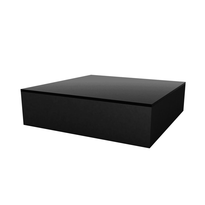 Jut Plastic Coffee Table, Black, 47.25" W x 47.25" L x 12.5" H