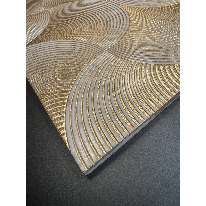 Gold Pattern Etched Marble Tile