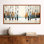«White Orange Birch Tree Forest in Snow II - White Minimalist Large Wall Art», reproduction d'art sur toile encadrée nordique