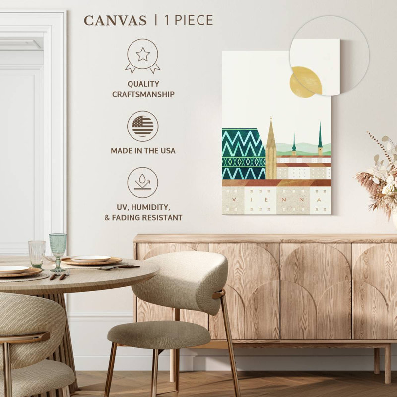 Affiche de voyage rétro Nicci Vienna, H 24 po x l 16 po