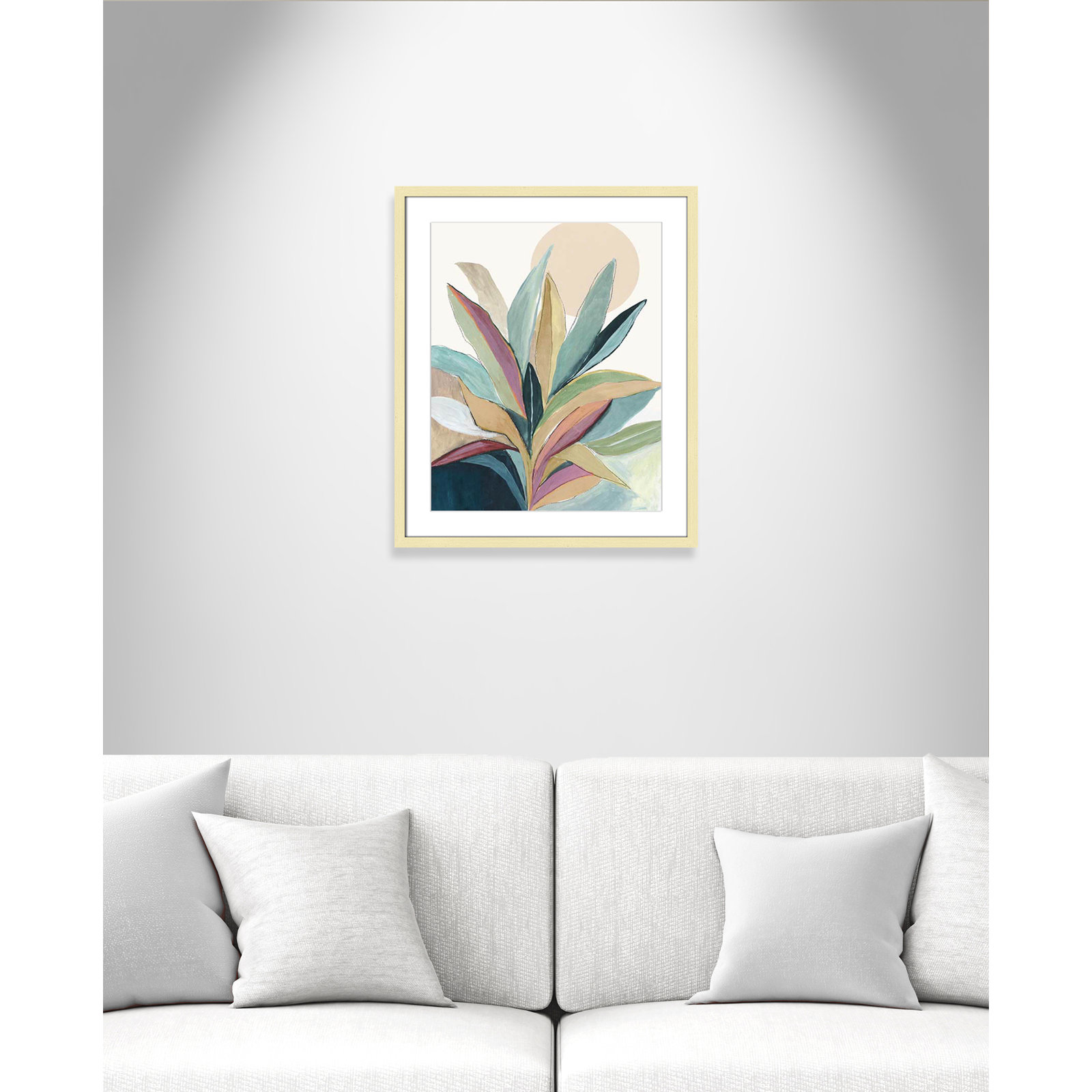 Sherbrooke Sunny Bright Leaves I by Asia Jensen Print, Yes, 25.5" H x 21.5" W x 1.25" D, Gold Single Picture Frame