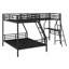 Lit superposé en métal avec lit mezzanine attaché et bureau