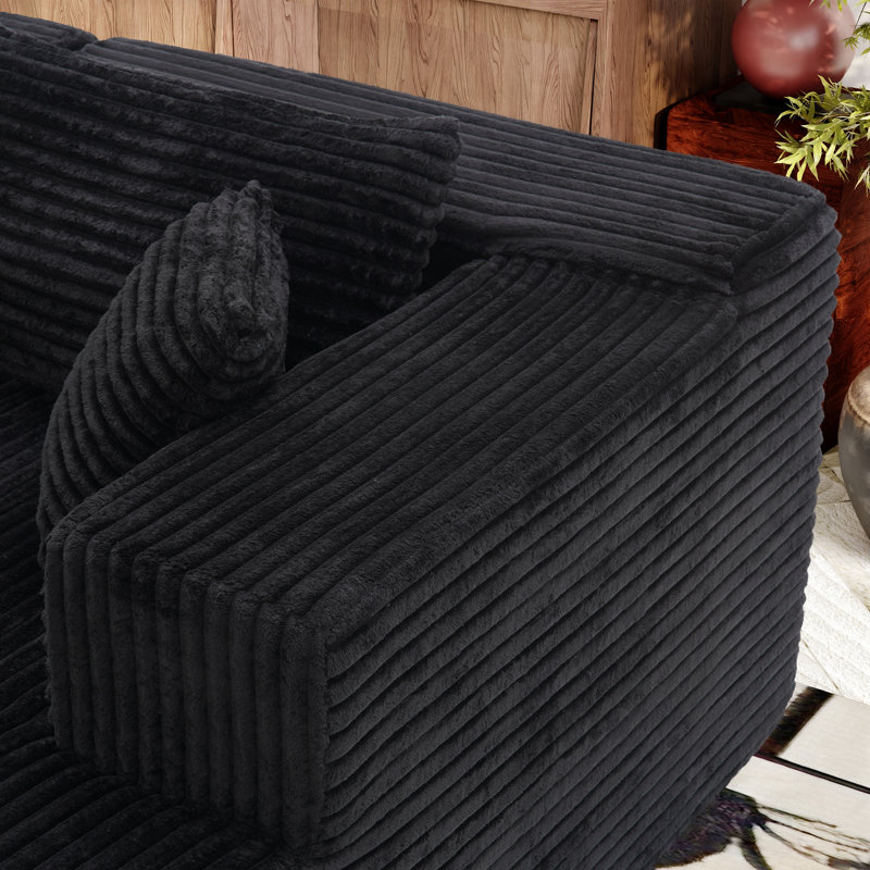 Modern Upholstered Sectional Sofa With Chaise And Matching Pillows — Soft Textured Fabric, Deep Seats & Plush Cushions, For Contemporary Living Rooms