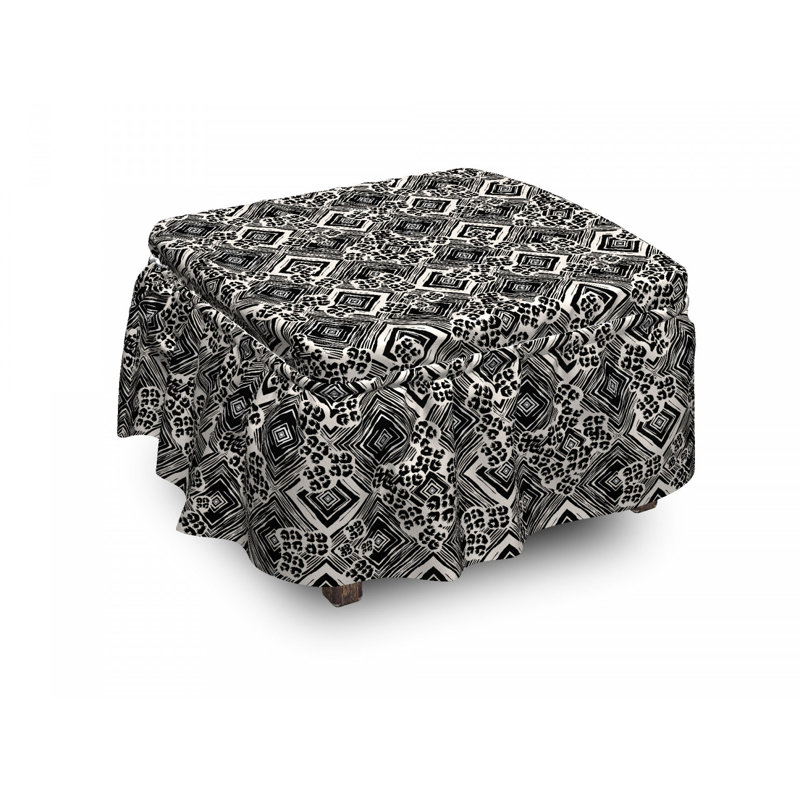 Housse pour repose-pieds ink brush argyle