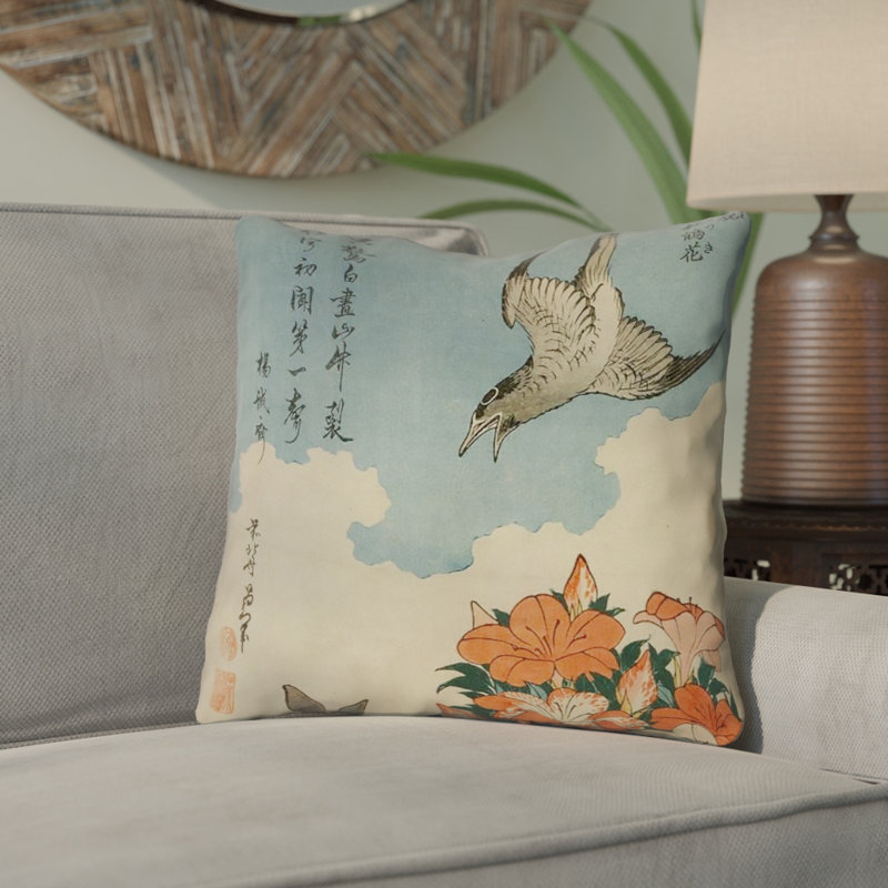 Coussin Katsushika Hokusai, 14 po x 14 po