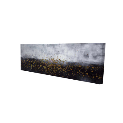 Gold Paint Splash on Gray Canvas | Man Cave Home Decor