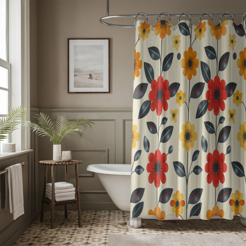 Petal Rings - Rideau de douche Premium, H 74 po x l 71 po