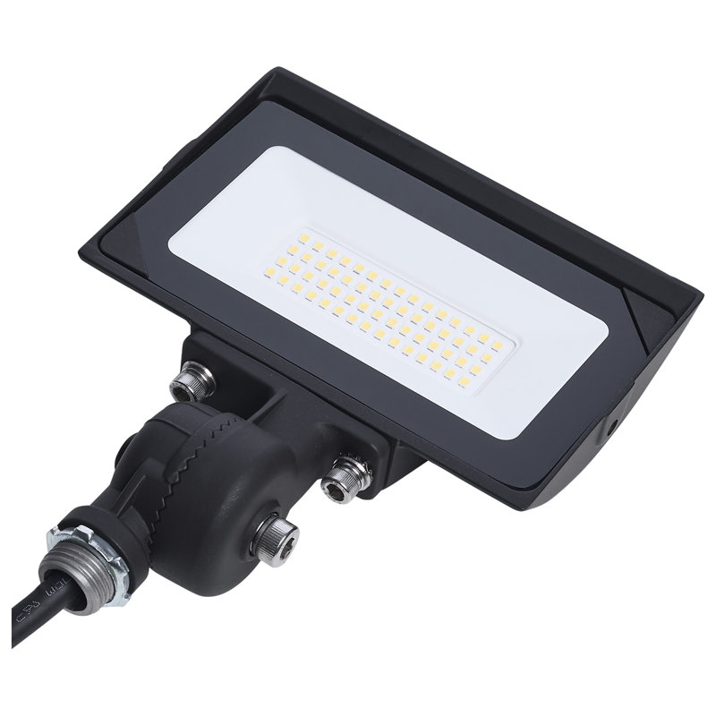 30 Watt LED DOB Tempered Glass Flood Light 5000K CCT Bronze Finish, 7.4" H x 5.97" W x 1.02" D