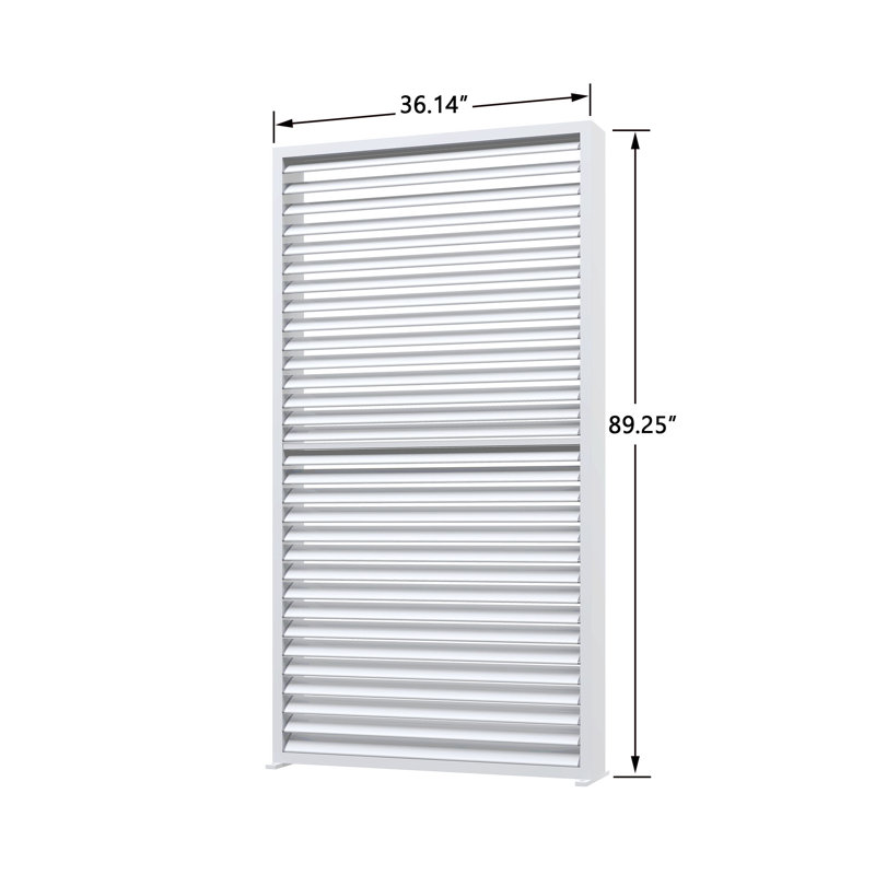 Volet mauve à fixation murale en aluminium pour pergola à persiennes, blanc, H 89,25 po x l 36,14 po x P 1,97 po