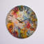 Tourbillons de couleur bleue et jaune - grande horloge murale moderne-40145595